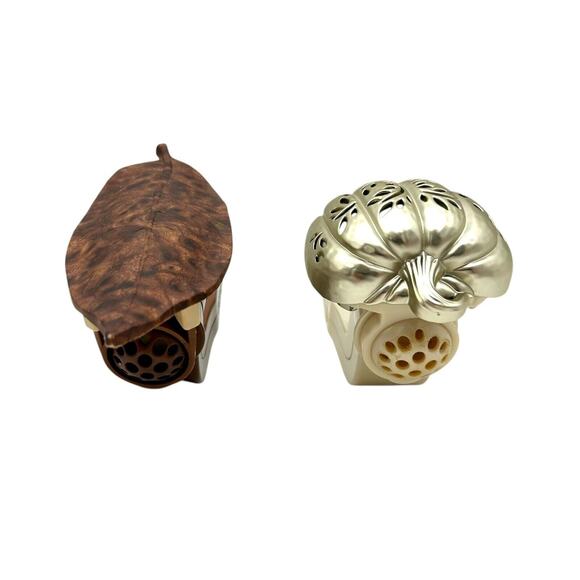 2 Bath & Body Works Pumpkin & Leaf Wallflower Plug In Light Up Fall - Picture 5 of 9